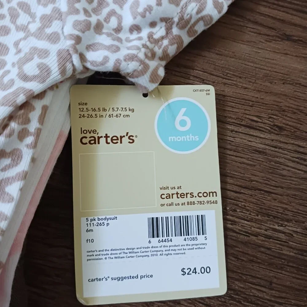 New Carter's Girls Size 6 months‎ Short Sleeve Bodysuits Mommy Adores Me